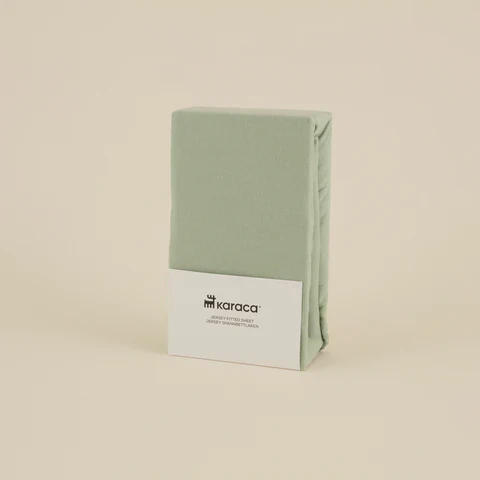 Karaca Home Jersey 100% Turkish Cotton Fitted Sheet, 160x200+30cm, Mint