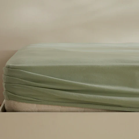 Karaca Home Jersey 100% Turkish Cotton Fitted Sheet, 160x200+30cm, Mint - Image 3