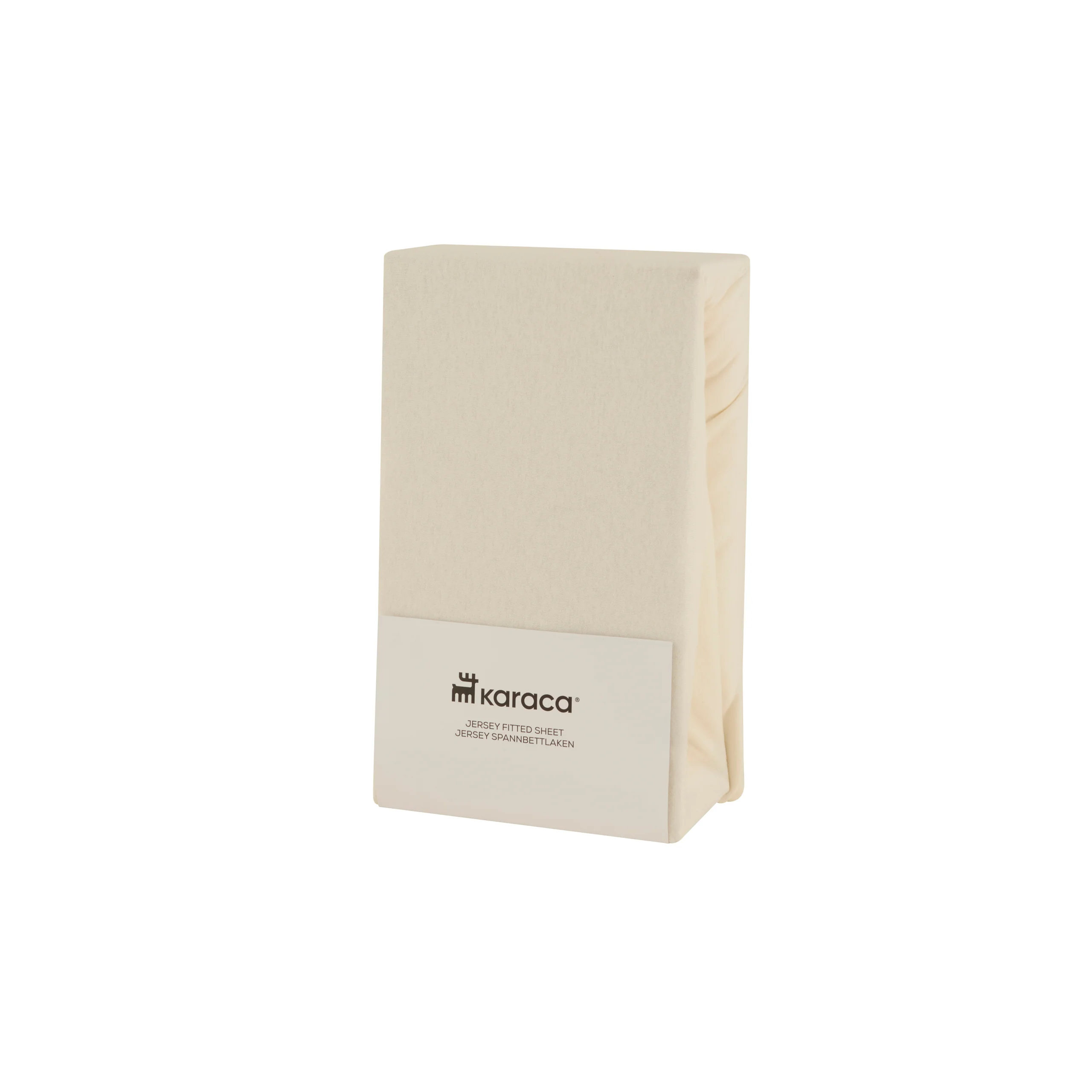 Karaca Home Jersey 100% Turkish Cotton Fitted Sheet, 180x200+30cm, Cream - Image 2