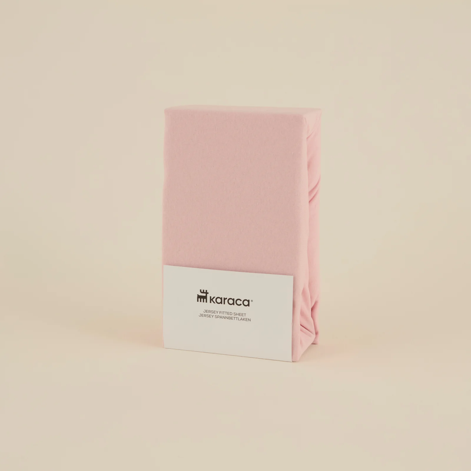 Karaca Home Jersey 100% Turkish Cotton Fitted Sheet, 180x200+30cm, Dusty Pink