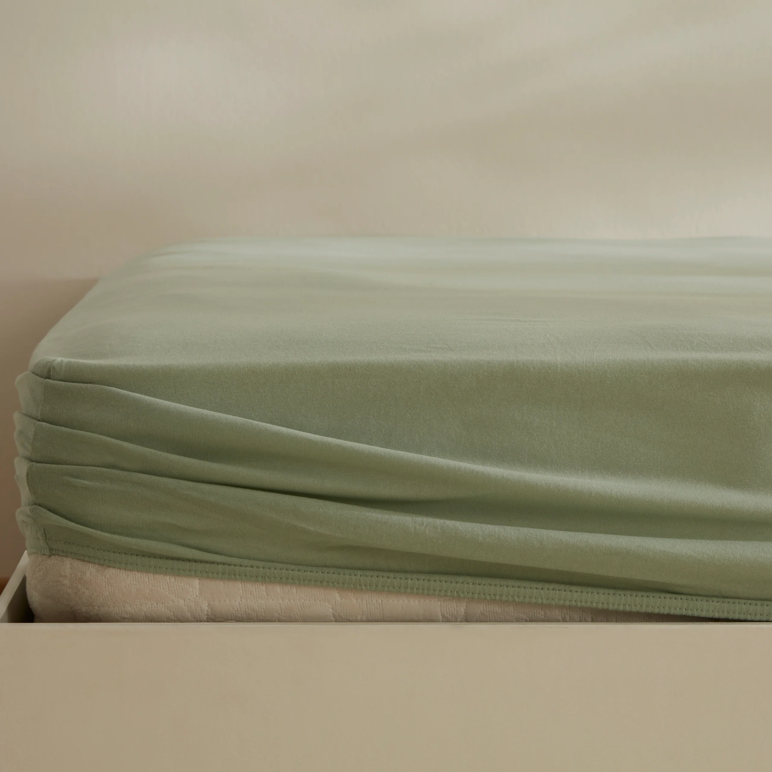 Karaca Home Jersey 100% Turkish Cotton Fitted Sheet, 180x200+30cm, Mint - Image 3