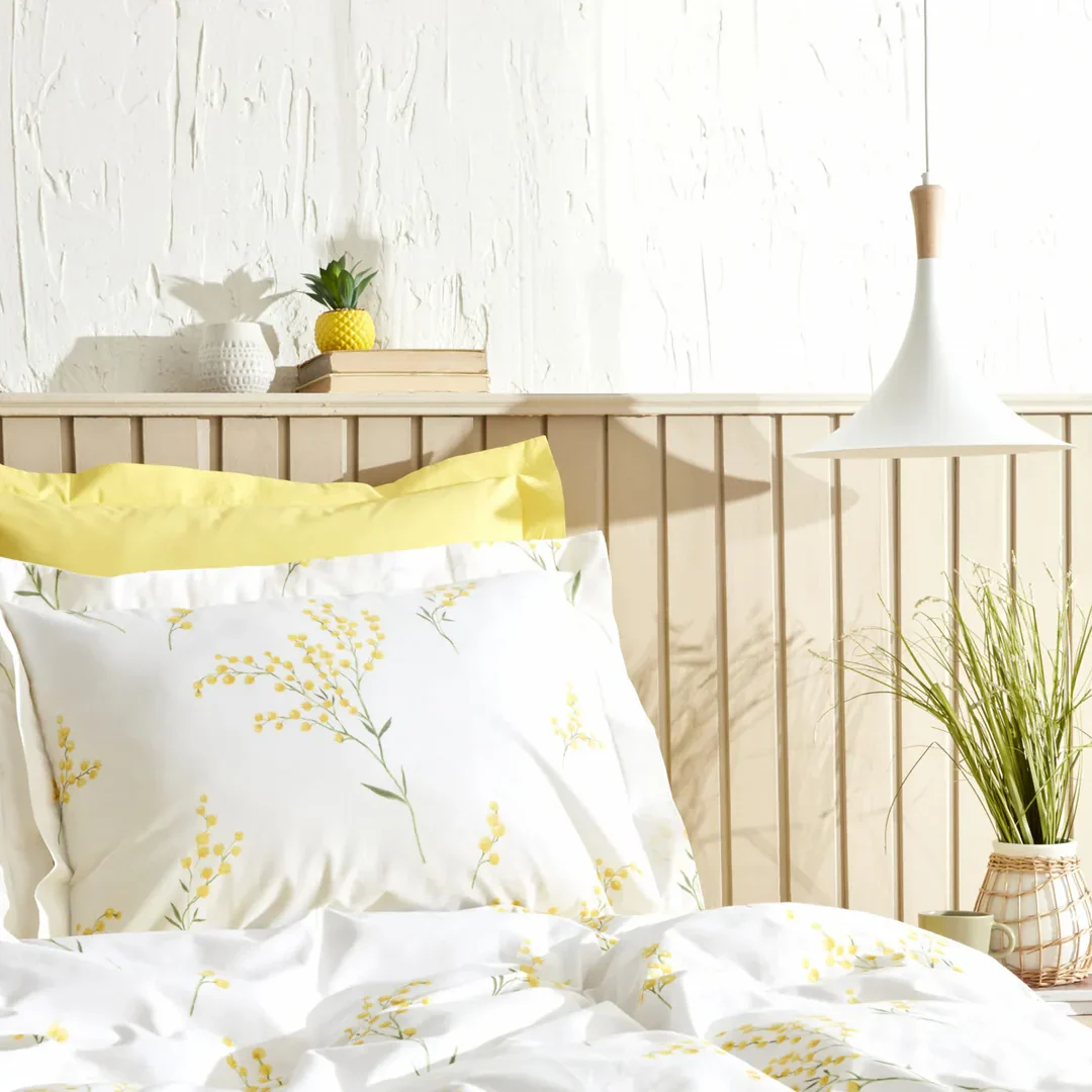 Karaca Home Loretta Yellow 100% Cotton Duvet Cover Set, Double - Image 4