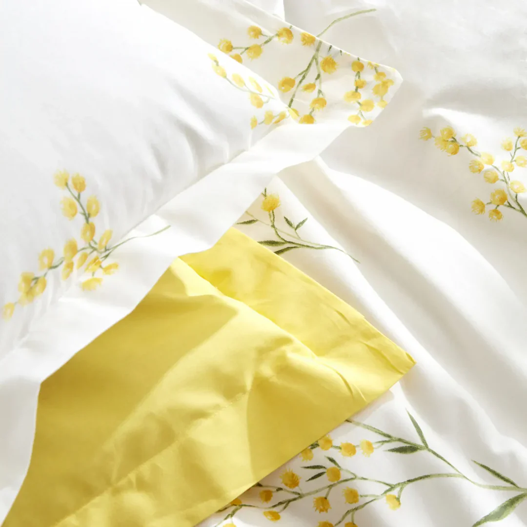 Karaca Home Loretta Yellow 100% Cotton Duvet Cover Set, Double - Image 6
