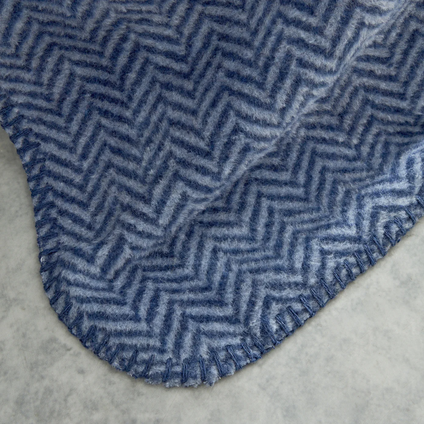 Karaca Home Sandra Herringbone Pattern Blanket, 200x220cm, Double, Indigo - Image 2