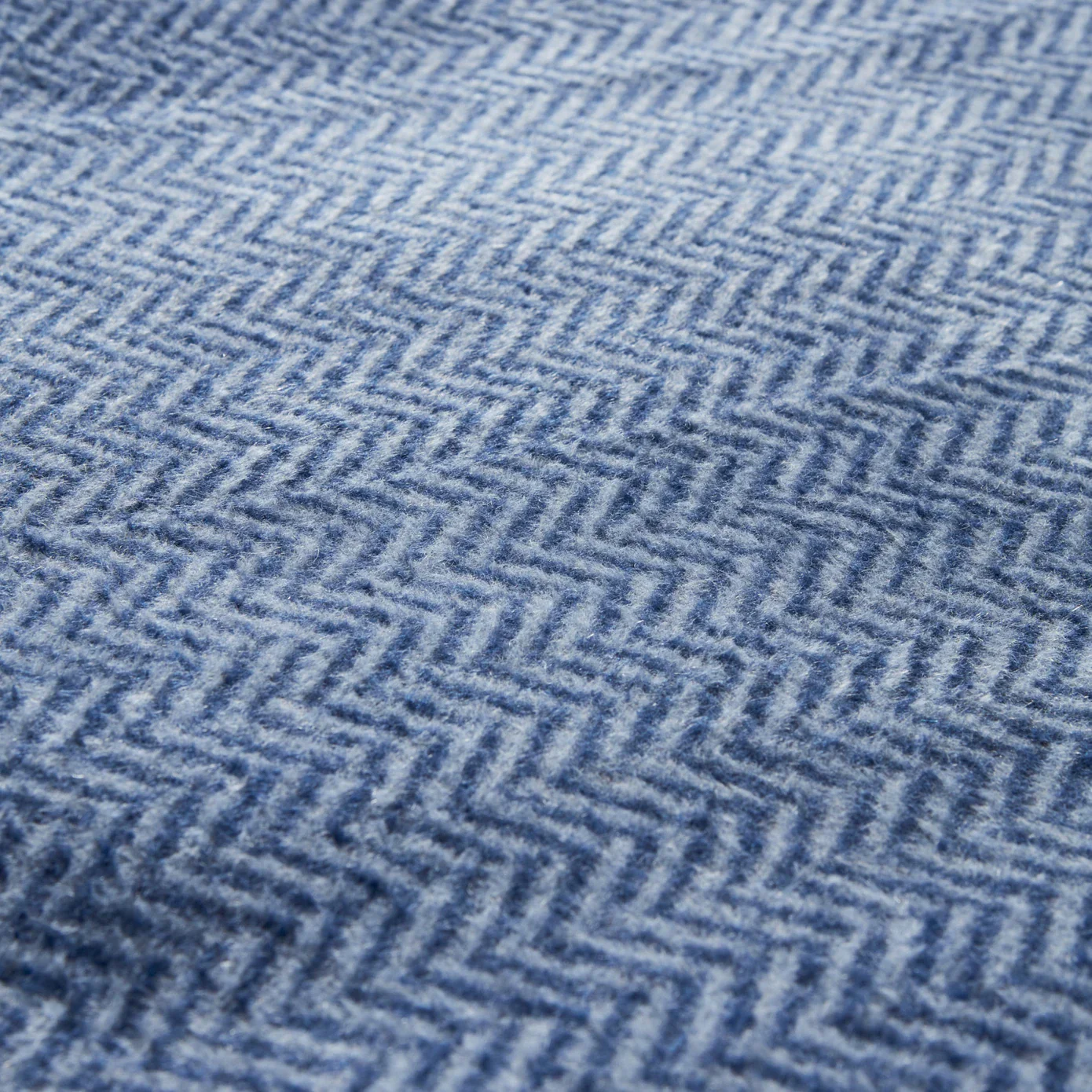 Karaca Home Sandra Herringbone Pattern Blanket, 200x220cm, Double, Indigo - Image 4