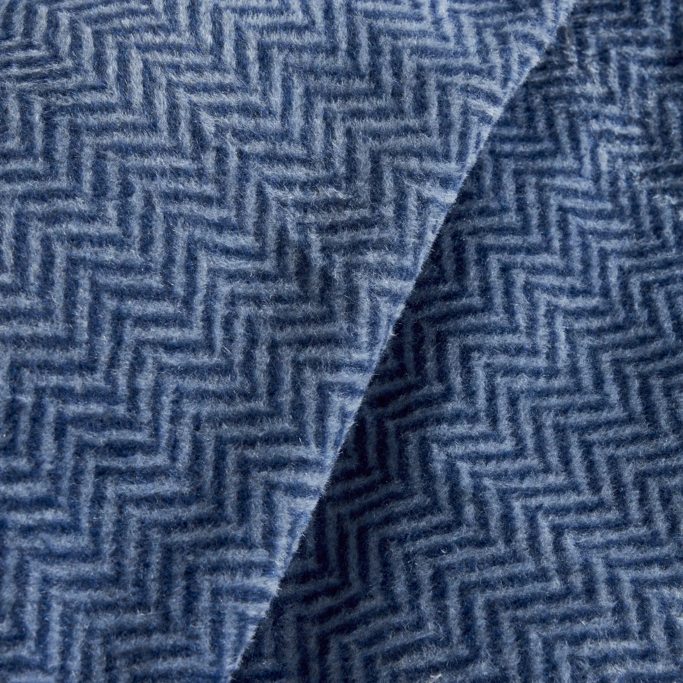 Karaca Home Sandra Herringbone Pattern Blanket, 200x220cm, Double, Indigo - Image 6