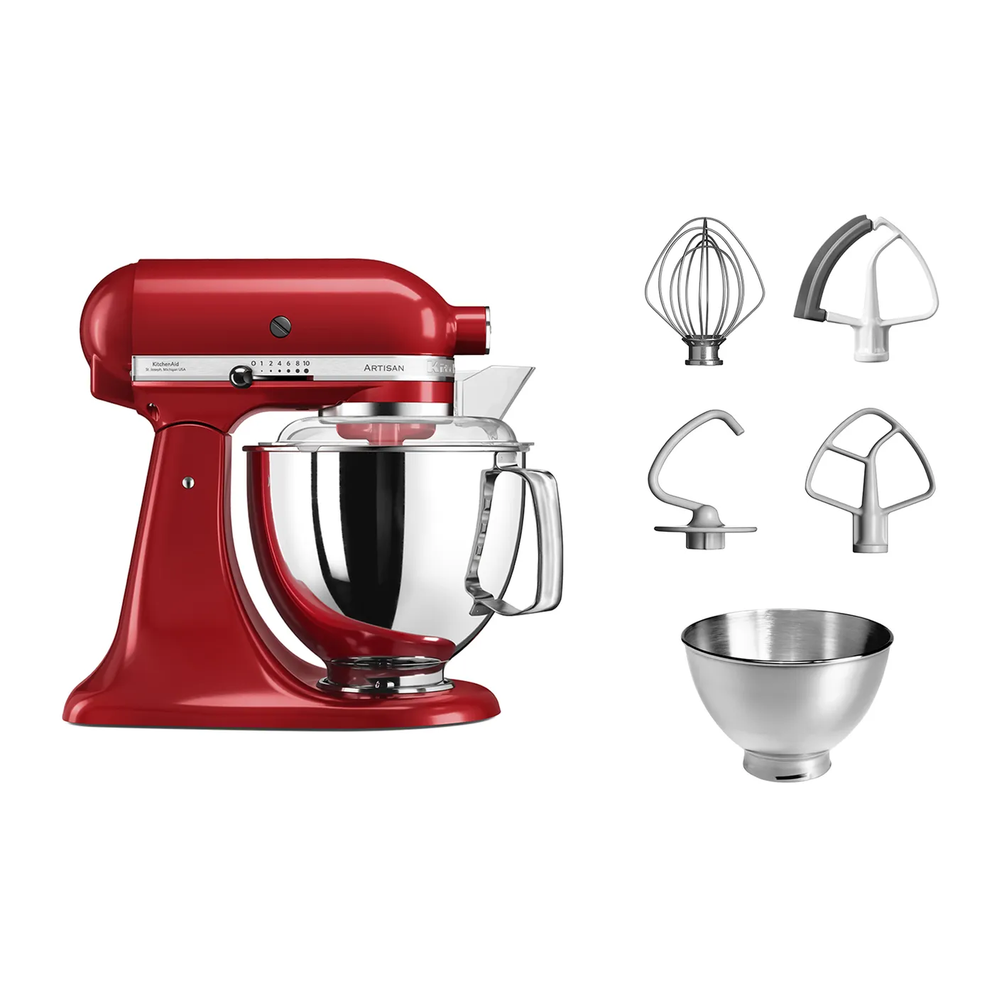 KitchenAid Artisan Tilt-Head Stand Mixer, 4.8L, 300W, Empire Red - Image 5