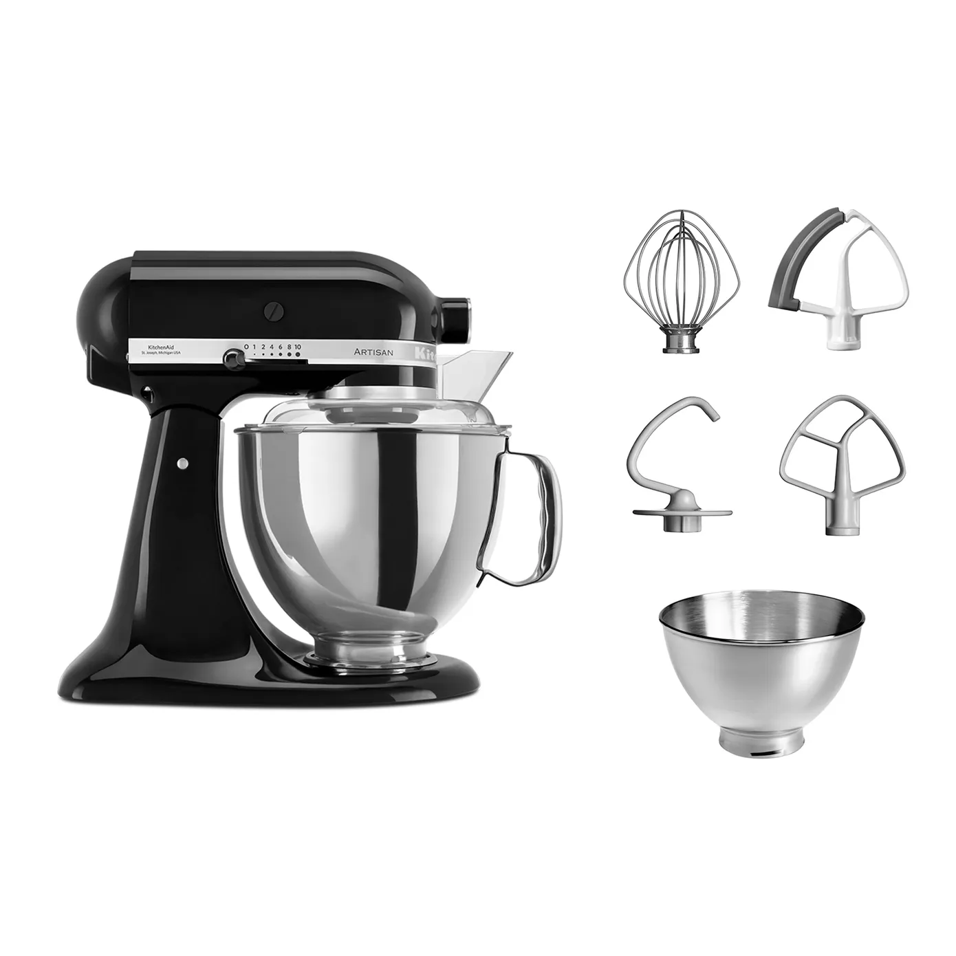 KitchenAid Artisan Tilt-Head Stand Mixer, 4.8L, 300W, Onyx Black - Image 6