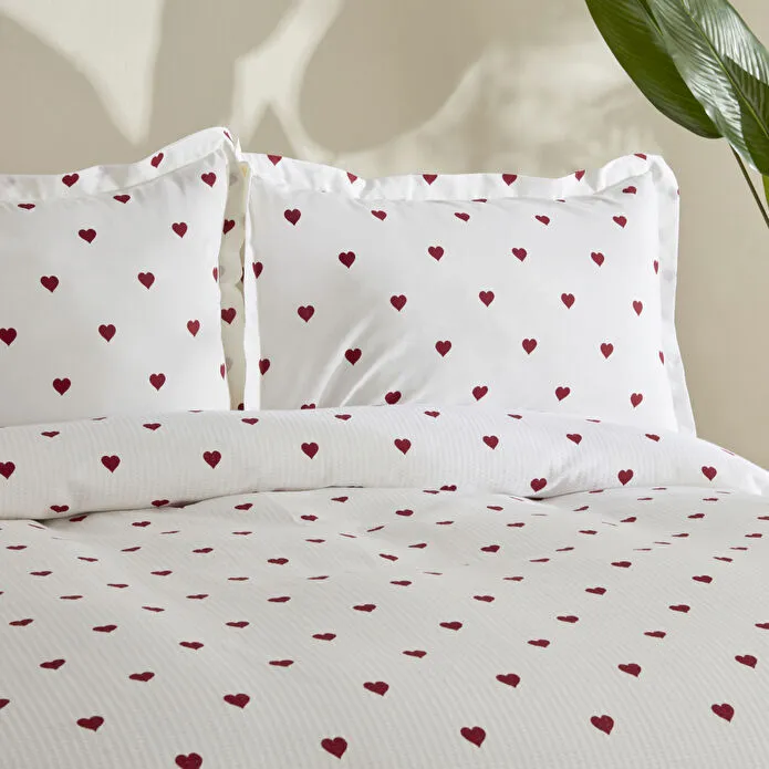 Karaca Amour 100% Cotton Bedding Set, Double, Red - Image 3