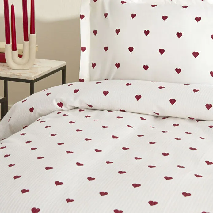 Karaca Amour 100% Cotton Bedding Set, Single, Red - Image 4