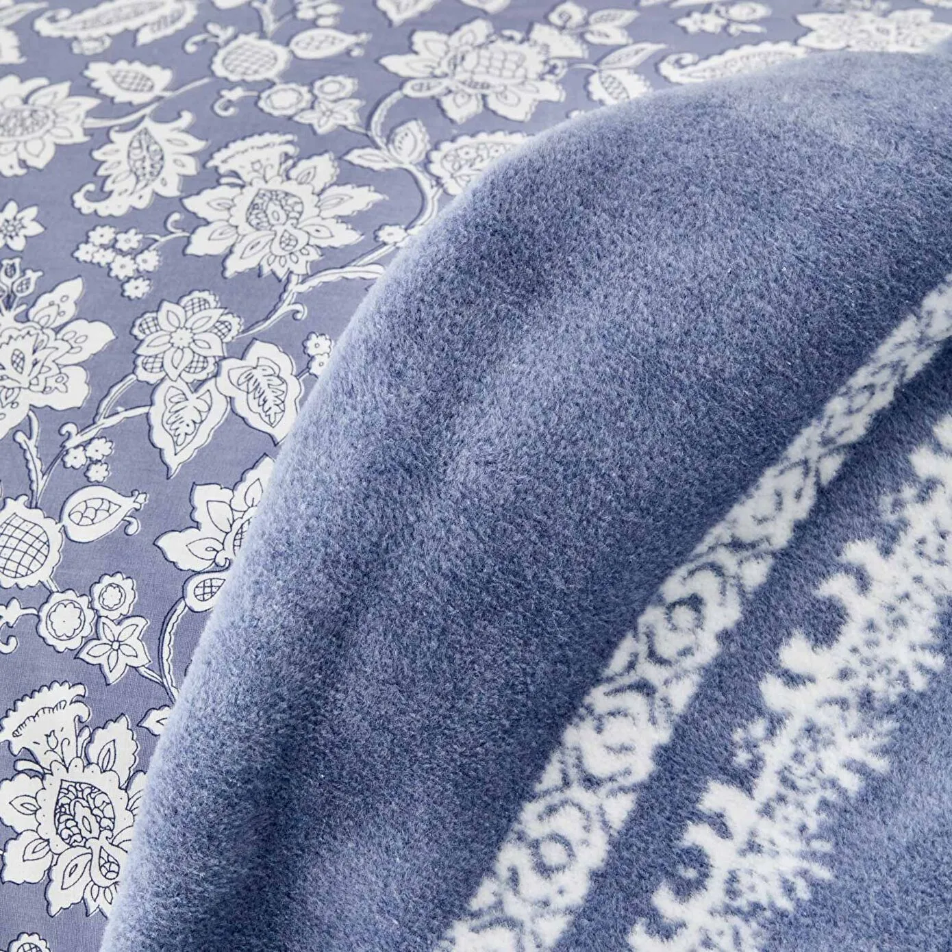Karaca Celerina 100% Turkish Cotton Duvet Cover Set, Double, Blue - Image 2
