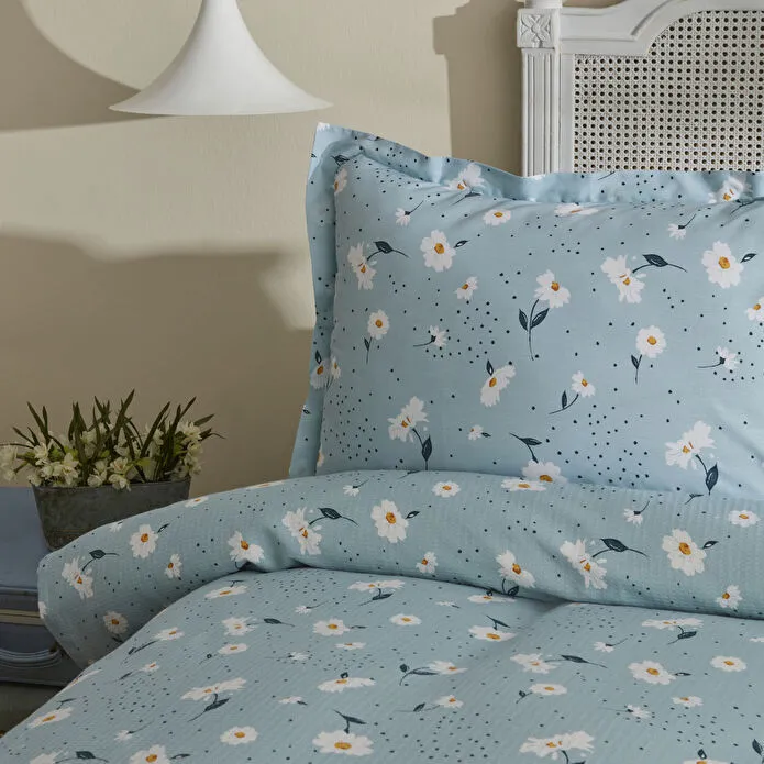 Karaca Daisy 100% Cotton Bedding Set, Double, Mint - Image 6