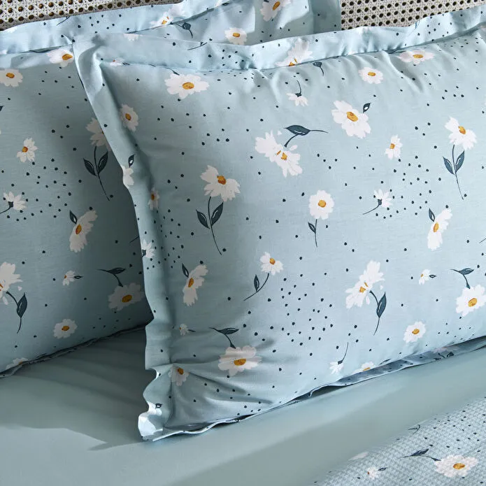 Karaca Daisy 100% Cotton Bedding Set, Double, Mint - Image 8