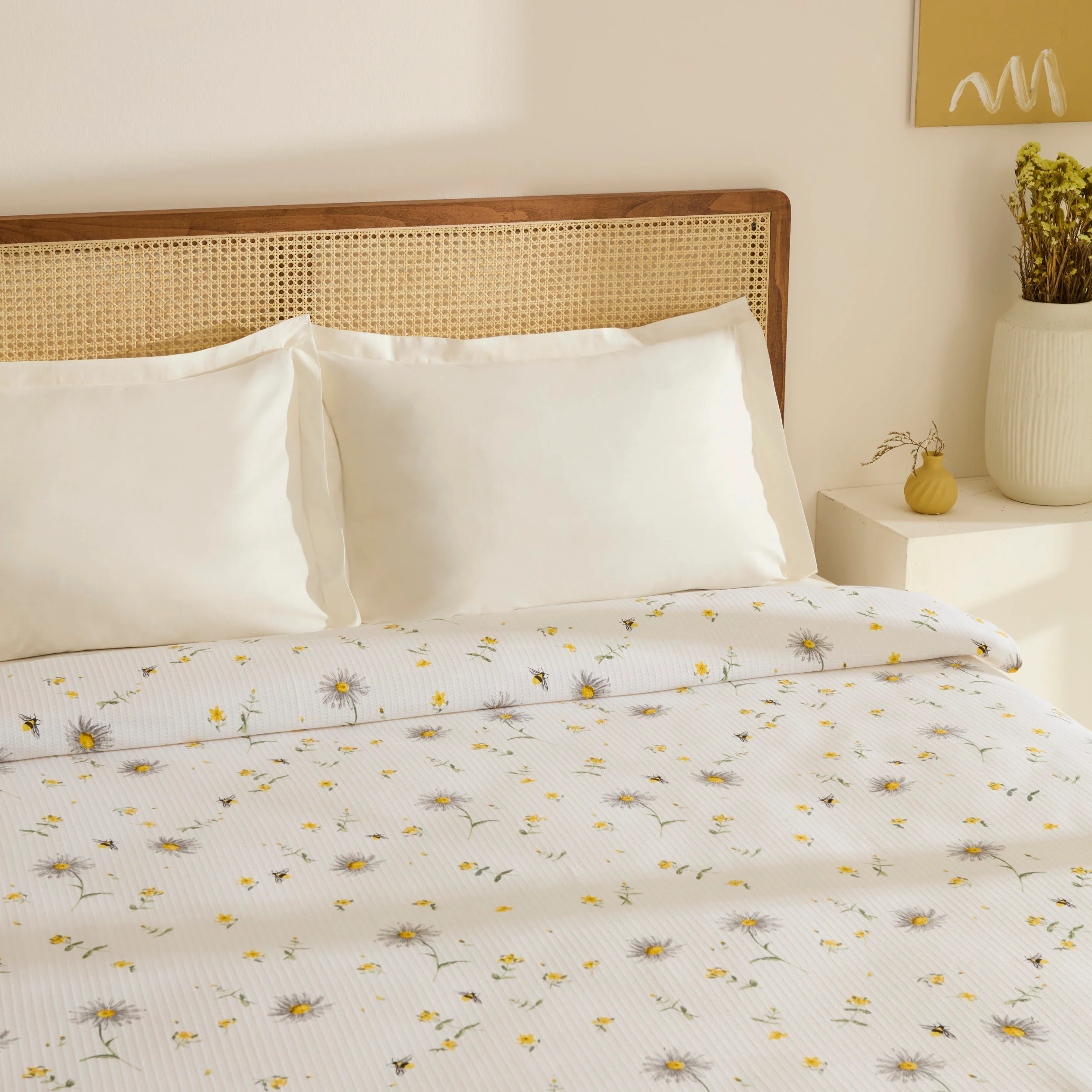 Karaca Emma 100% Cotton Pique, Double, 200x220cm, Yellow - Image 3