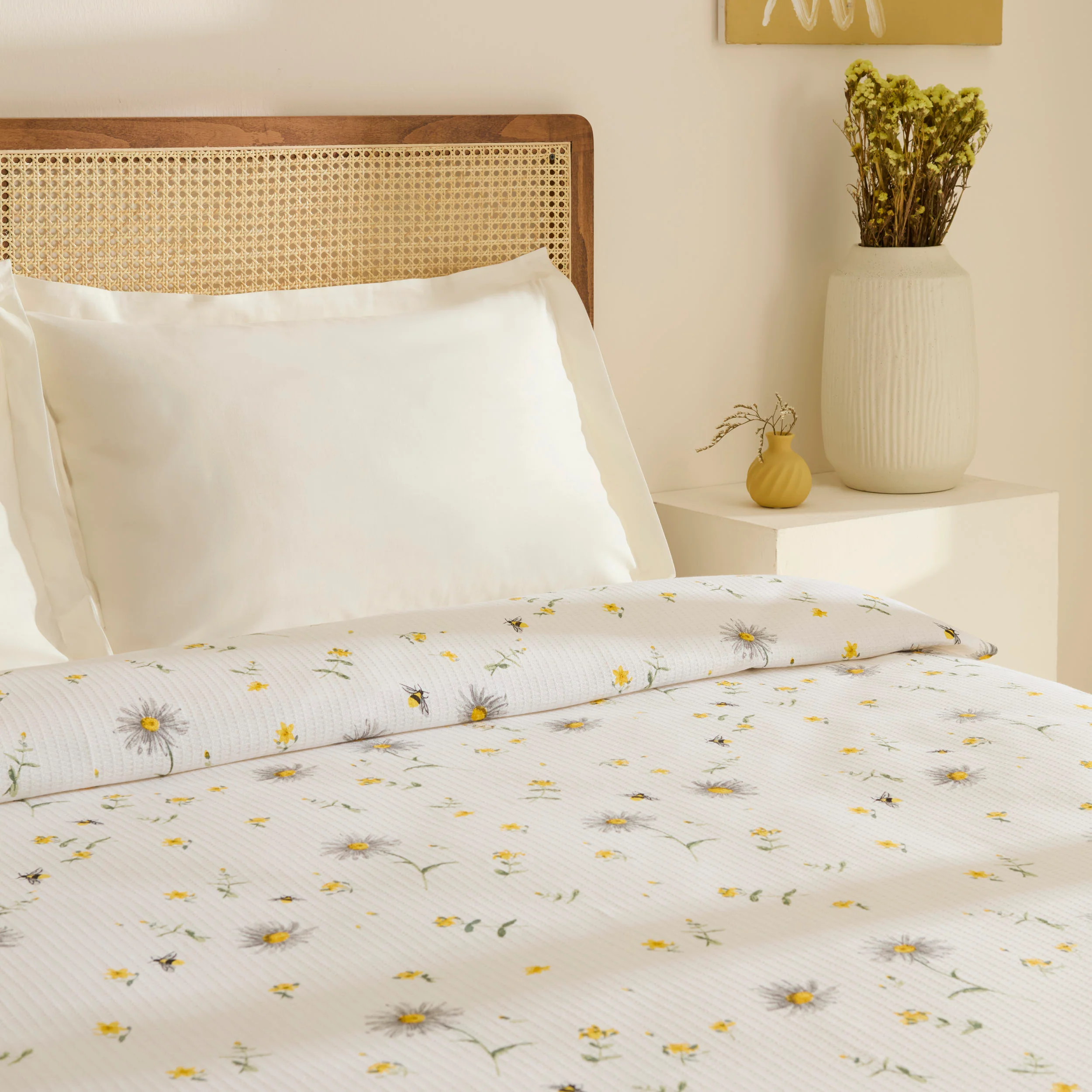 Karaca Emma 100% Cotton Pique, Double, 200x220cm, Yellow - Image 5