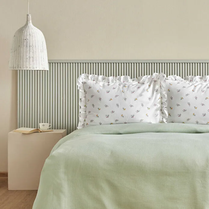 Karaca Lidya 100% Cotton Bedding Set, Single, Green - Image 4