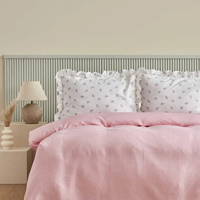 Karaca Lidya 100% Cotton Bedding Set, Double, Pink - Image 2