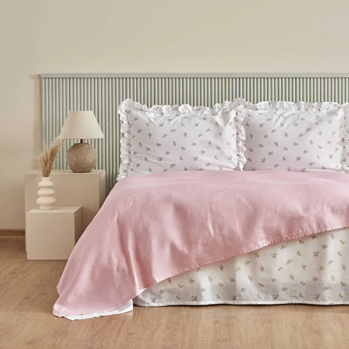 Karaca Lidya 100% Cotton Bedding Set, Double, Pink - Image 3