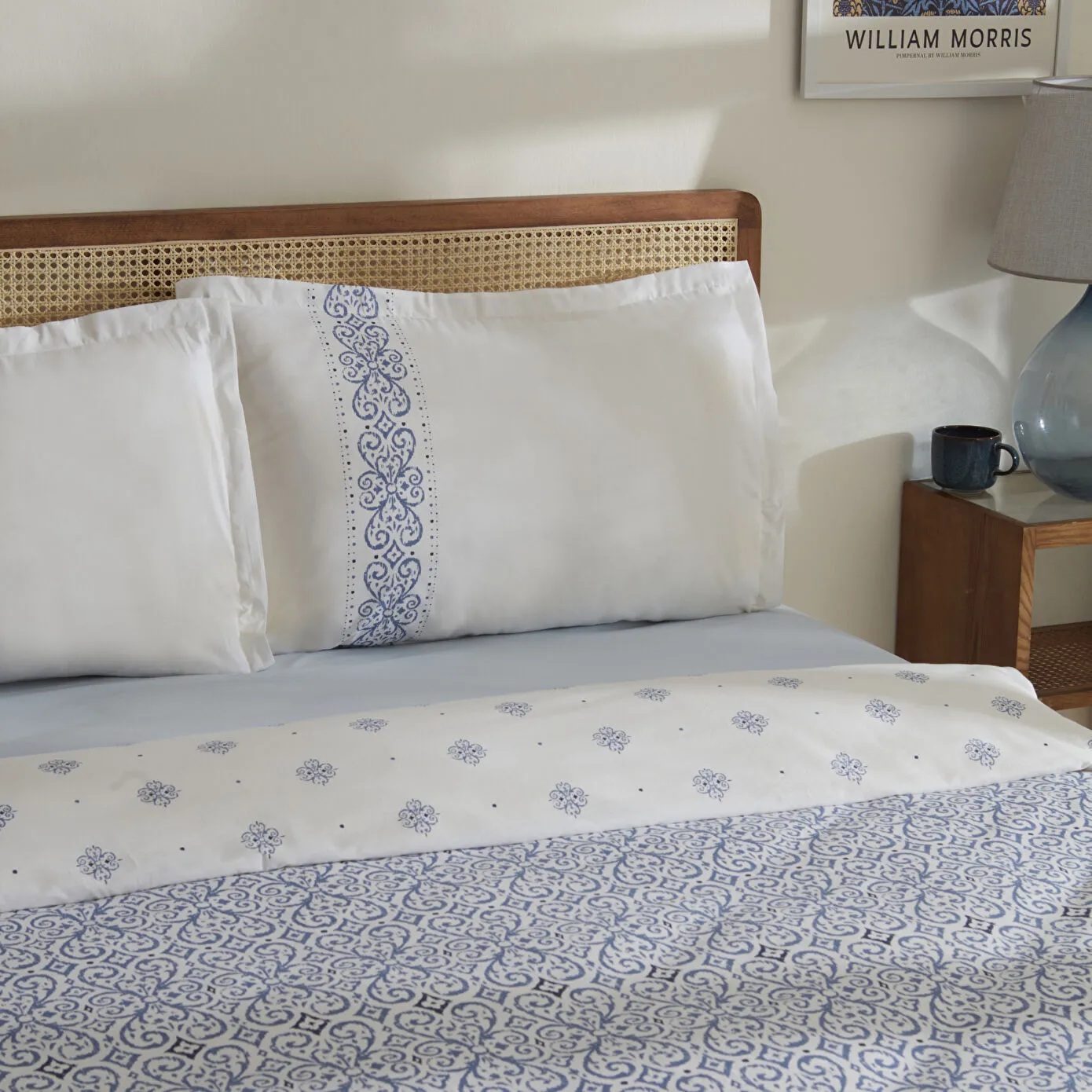 Karaca Marino 100% Turkish Cotton Duvet Cover Set, Double, Blue - Image 4