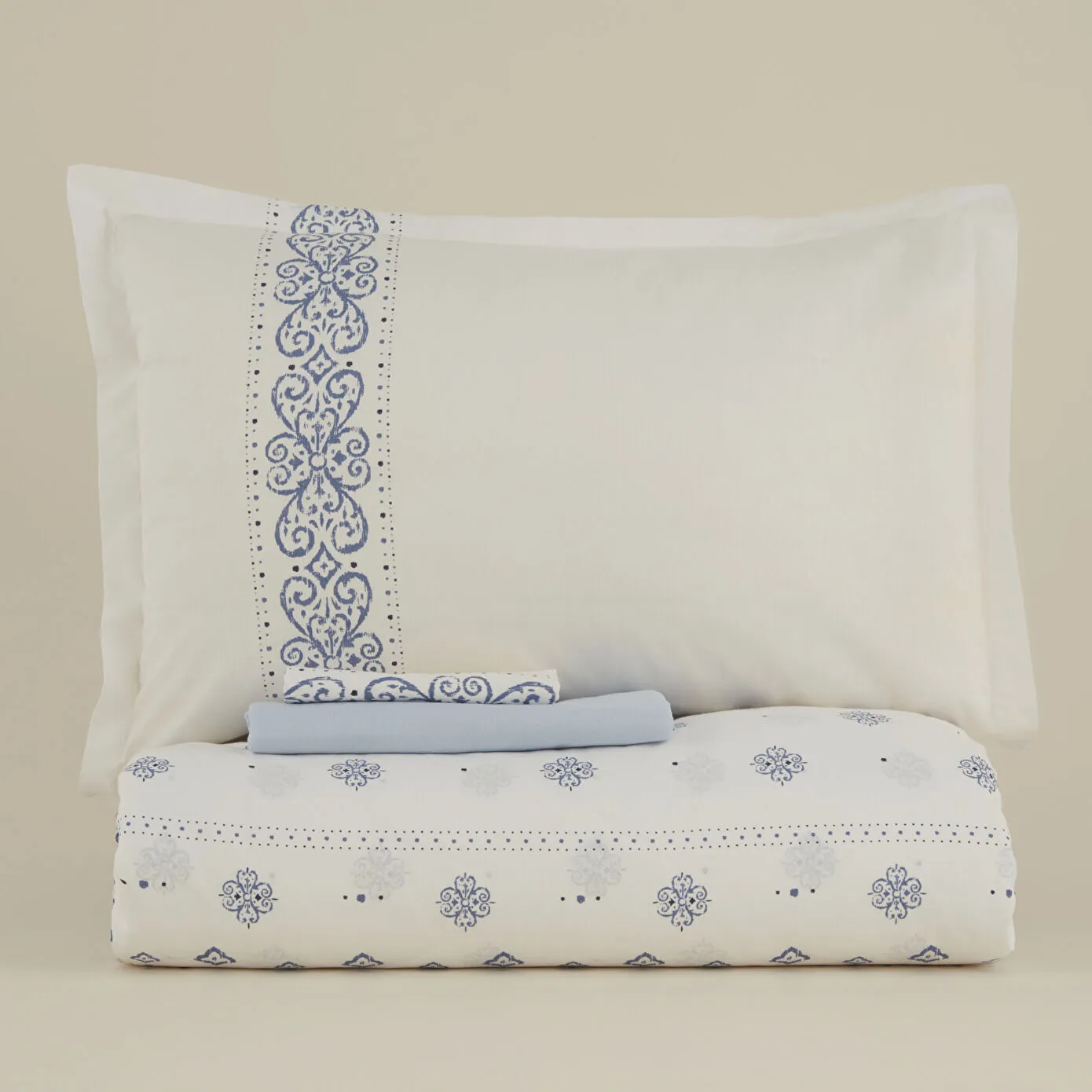 Karaca Marino 100% Turkish Cotton Duvet Cover Set, Double, Blue - Image 8