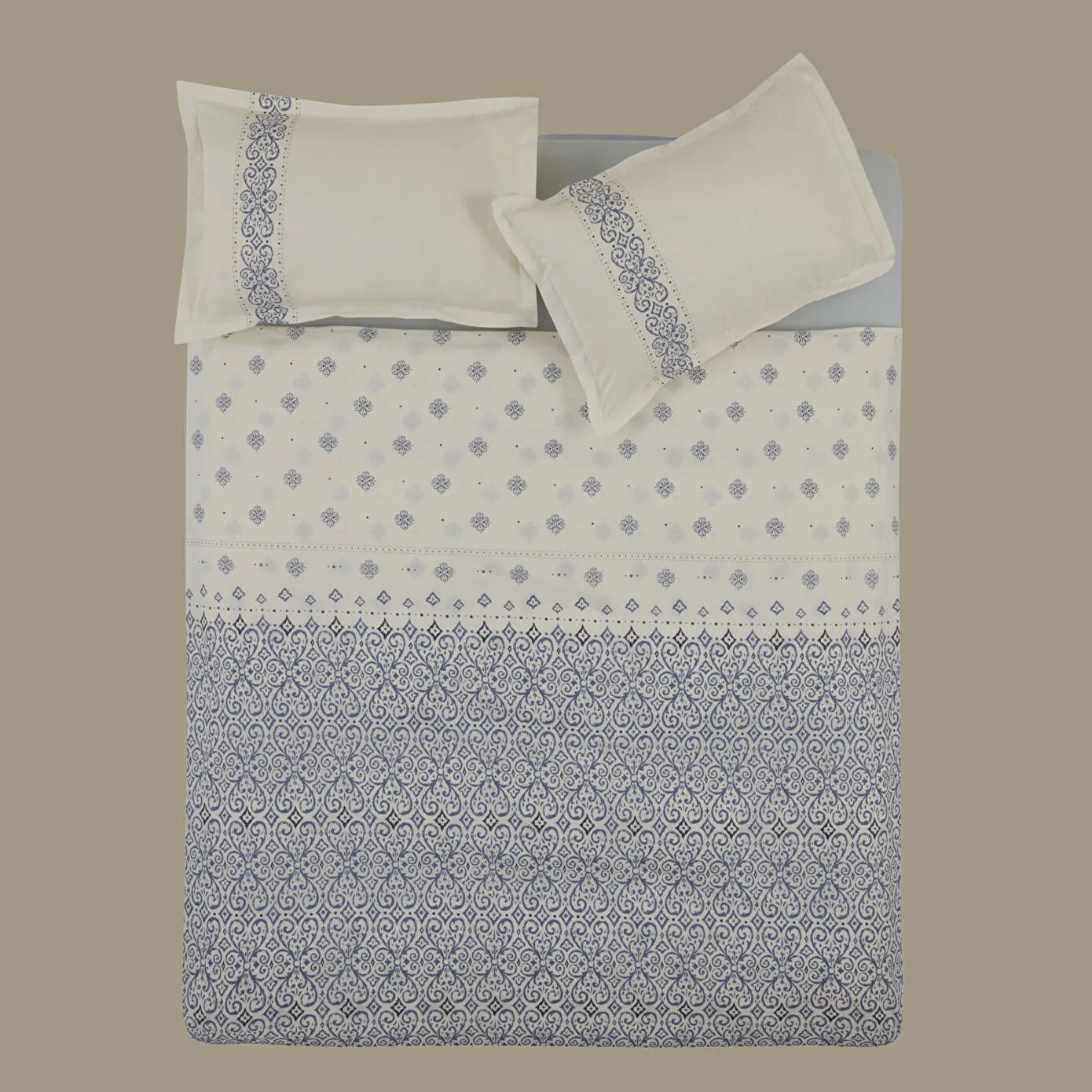 Karaca Marino 100% Turkish Cotton Duvet Cover Set, Double, Blue - Image 9