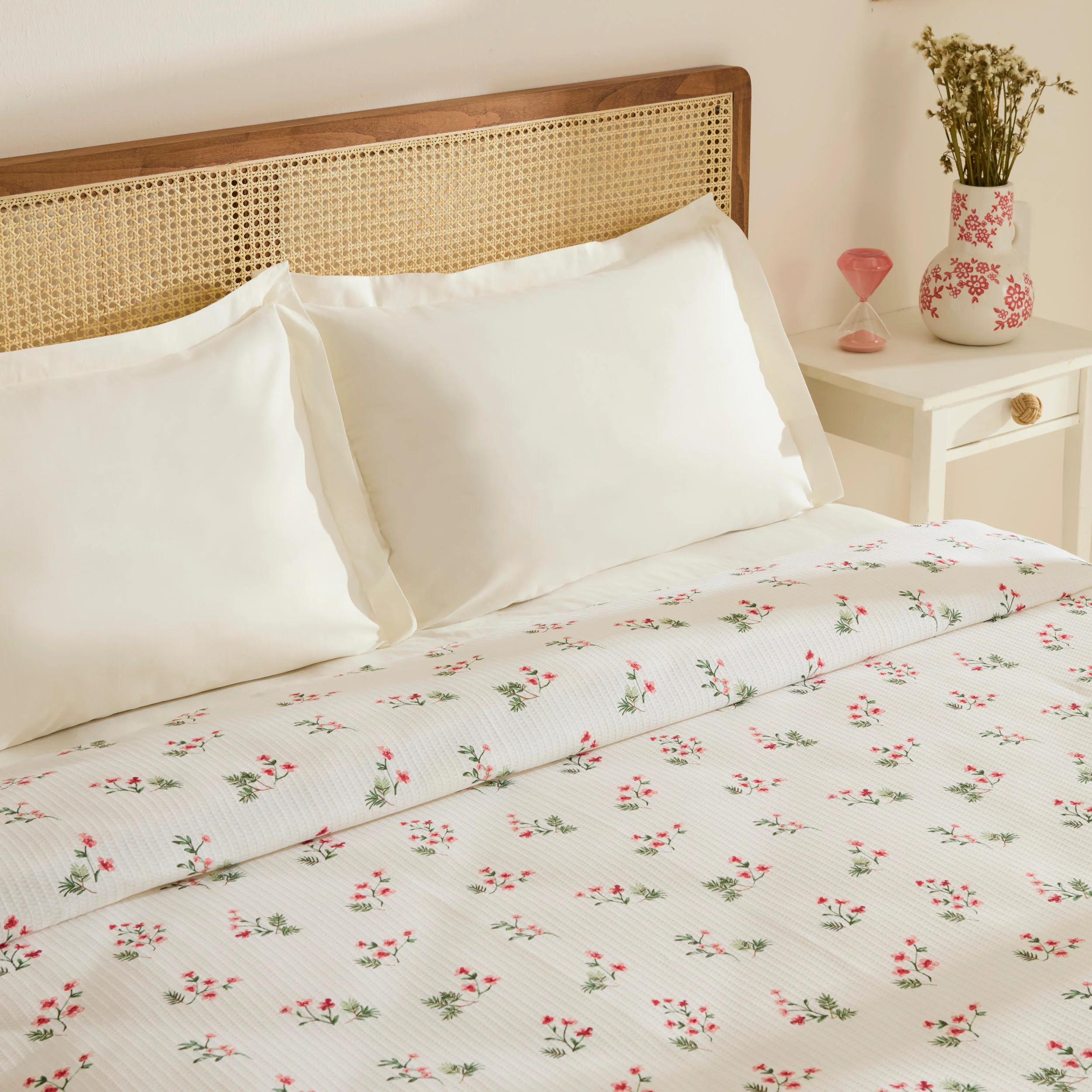 Karaca Silvie 100% Cotton Pique, Double, 200x220cm, Red - Image 4