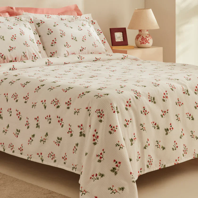 Karaca Silvie 100% Cotton Duvet Cover Set, Double, Red - Image 4