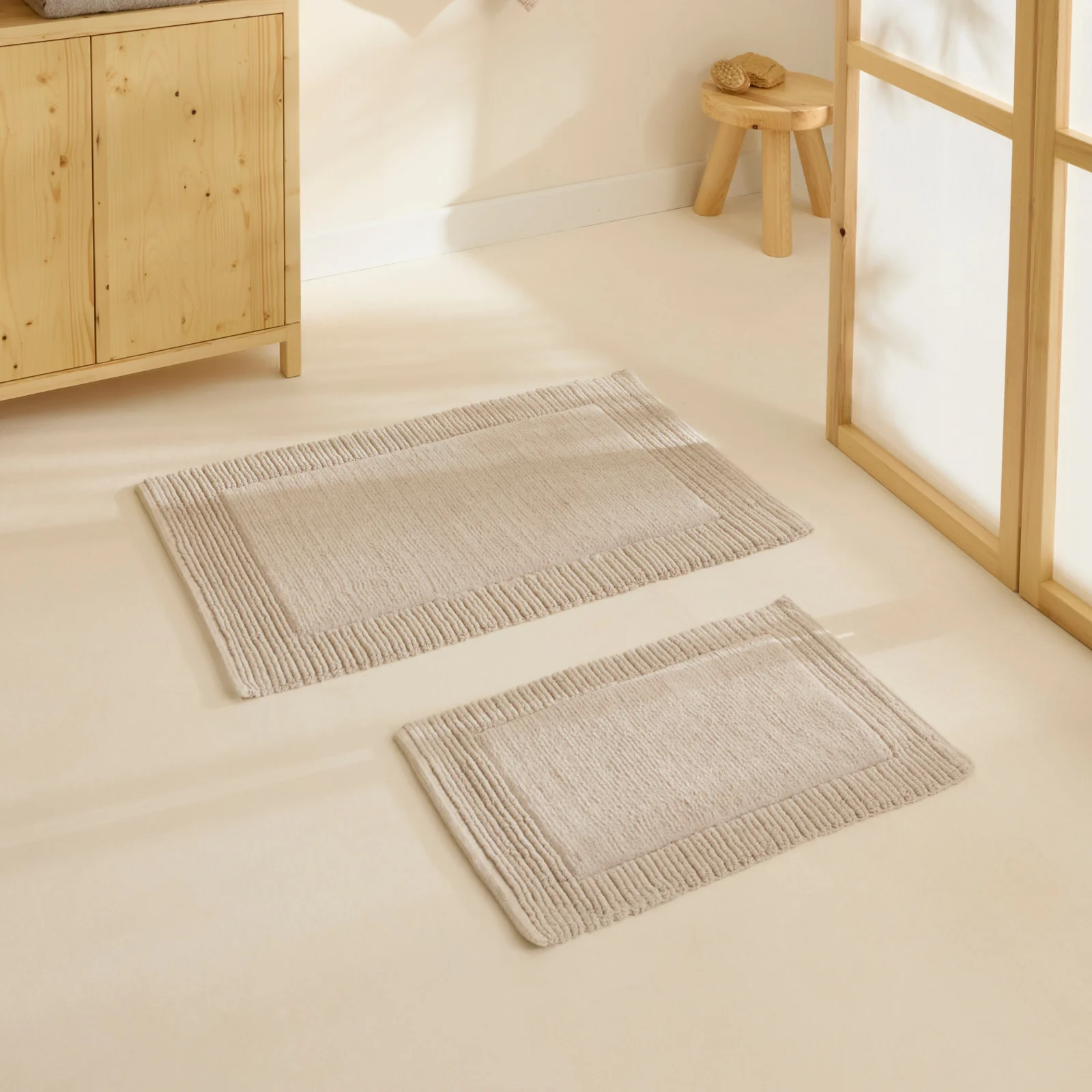 Karaca Odetta Bath Mat Set, 60x90cm+40x60cm, Ecru - Image 2