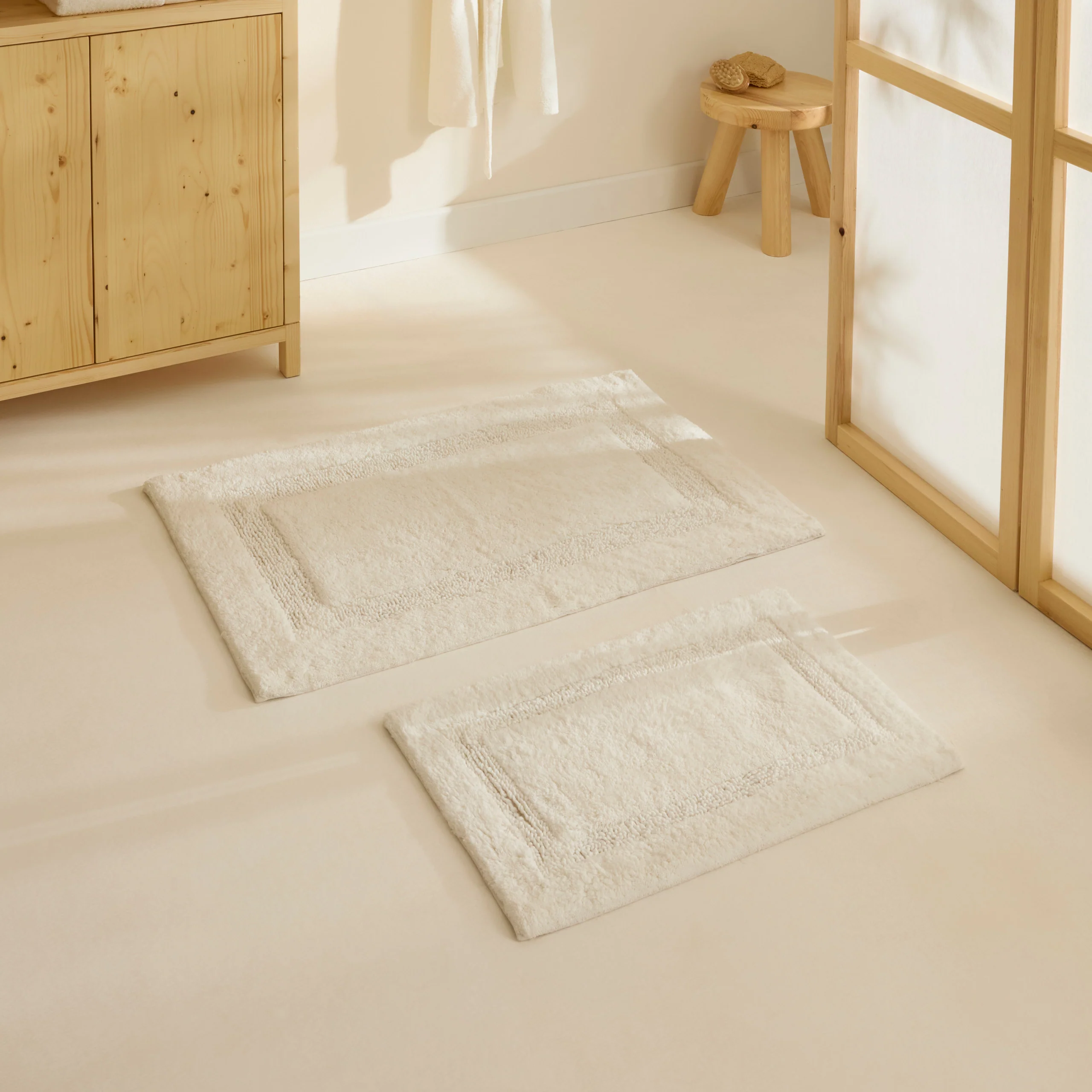 Karaca Pauline Bath Mat Set, 60x90cm+40x60cm, Offwhite - Image 3