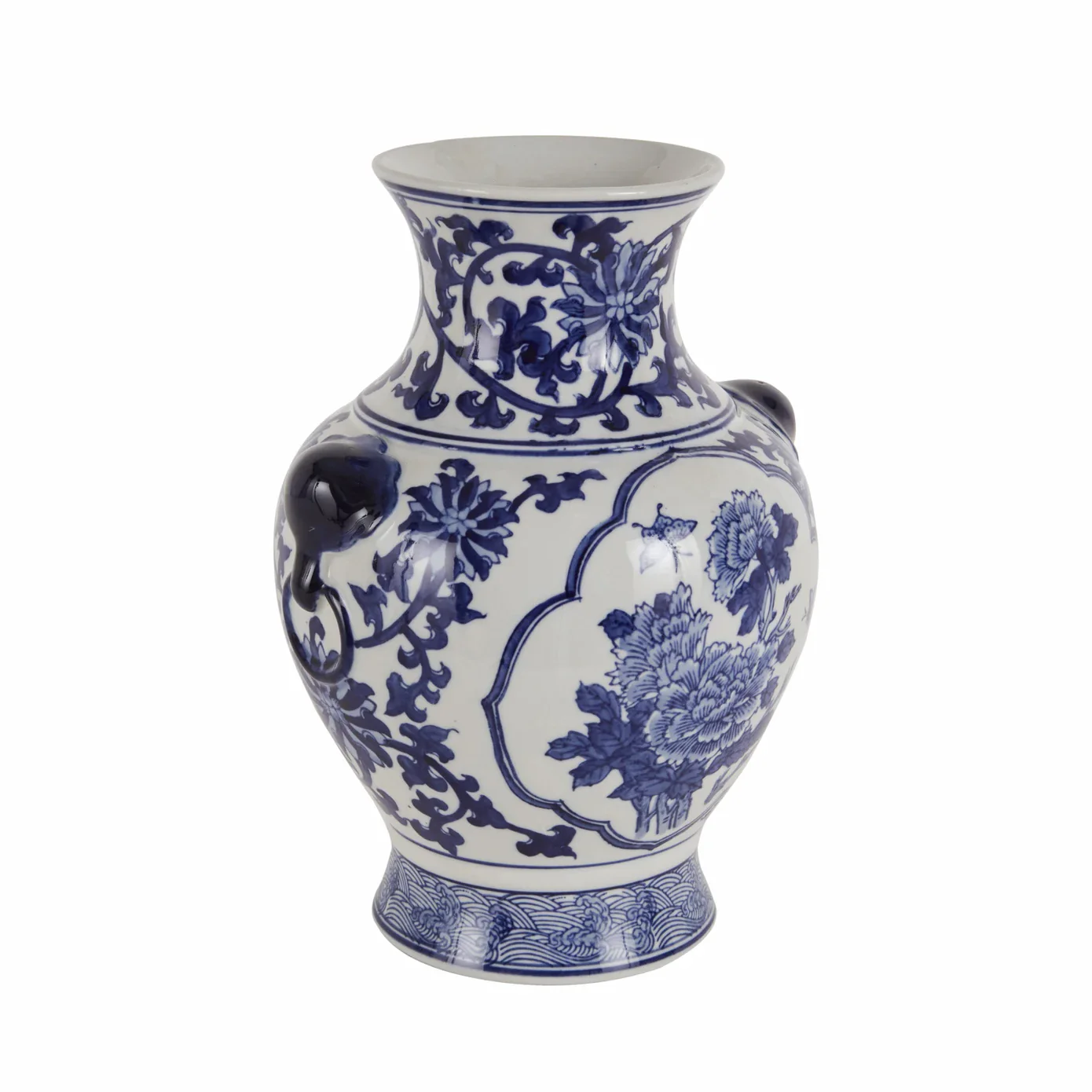 Karaca Lens Ceramic Vase, 22cm, White Blue - Image 2