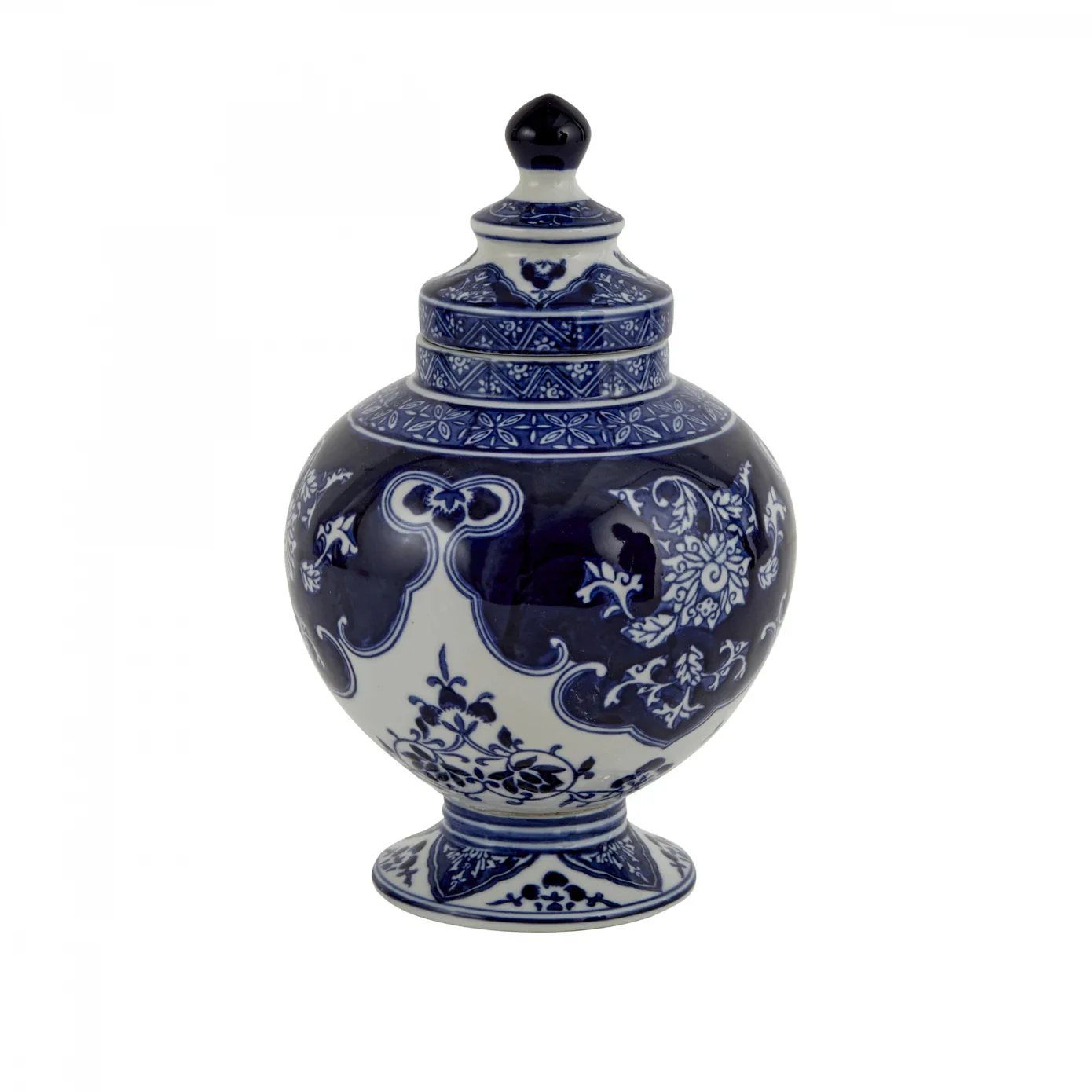 Karaca Lisbon Lori Ceramic Vase, 18cm, White Blue - Image 2