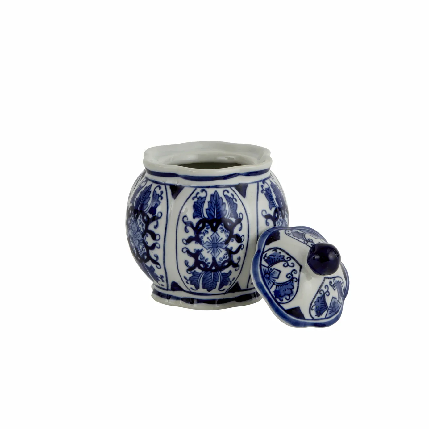 Karaca Home Shana Decorative Jar, 12cm, White Blue - Image 3