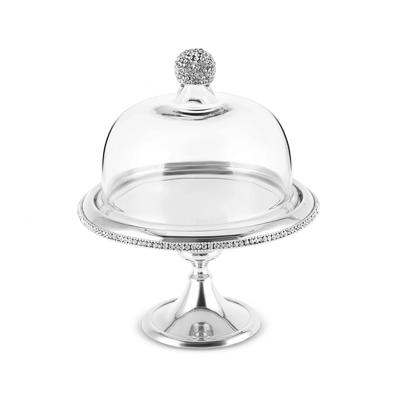 Karaca Majesty Stainless Steel Cake Stand, 26x21cm, Silver - Image 5