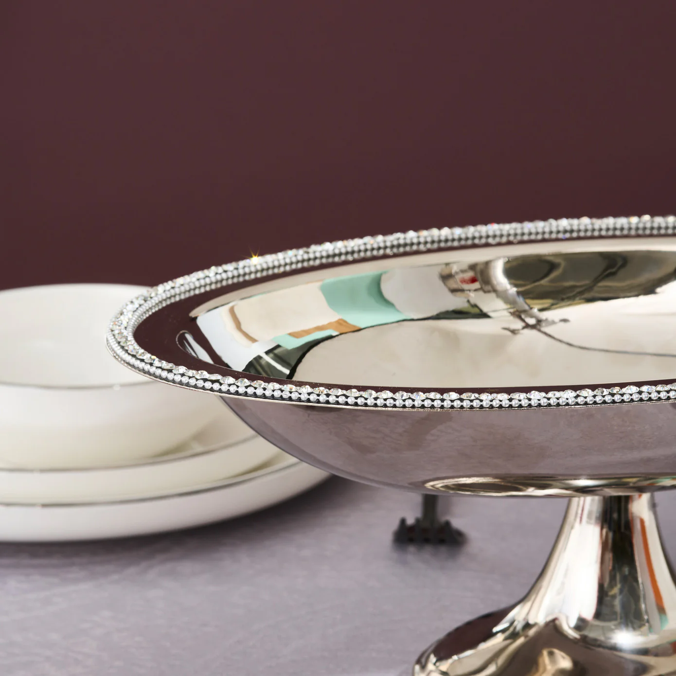 Karaca Home Majesty Stainless Steel Oval Bowl, Silver - Image 5
