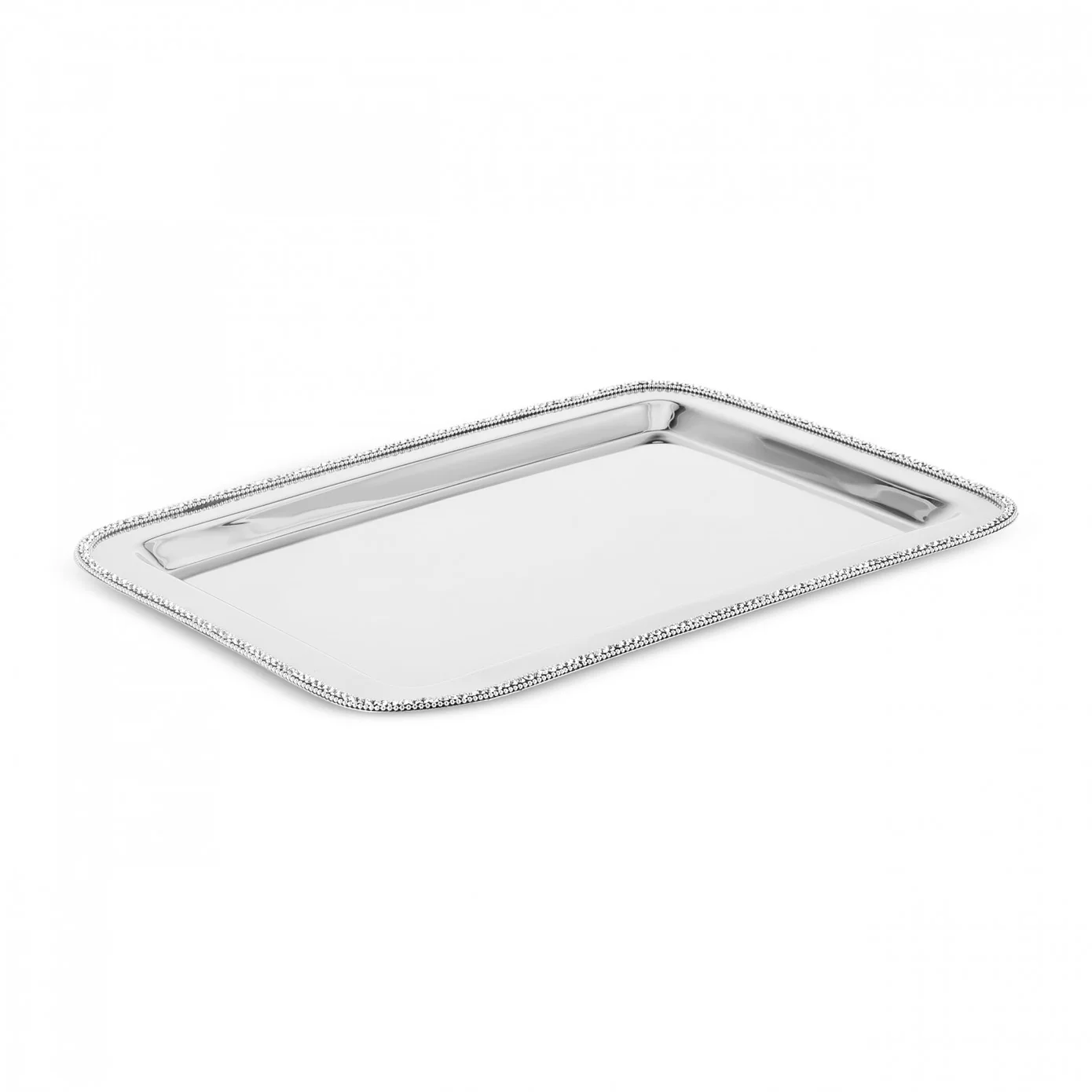 Karaca Home Majesty Stainless Steel Decorative Rectangular Tray, 42x29,5cm, Silver - Image 6