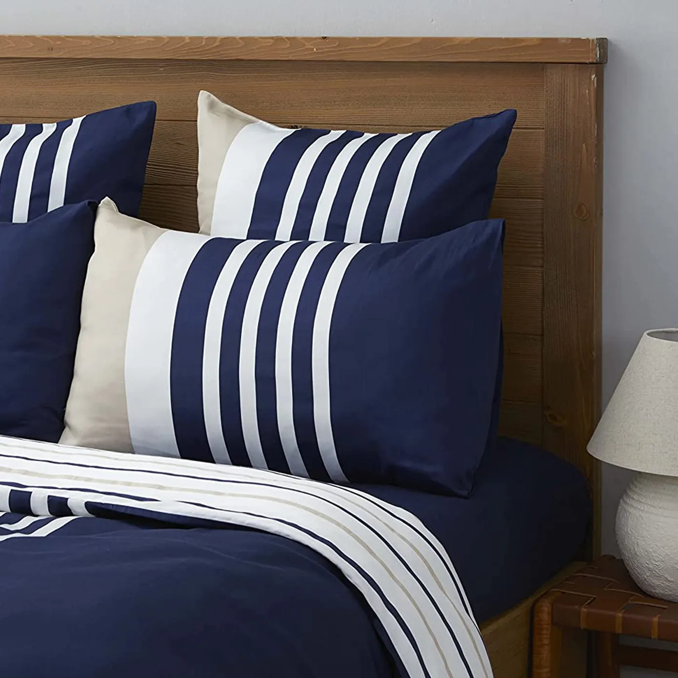 Nautica Home Aport 100% Cotton Duvet Cover Set, Single, 140cmx200cm, Navy Blue Multi - Image 2