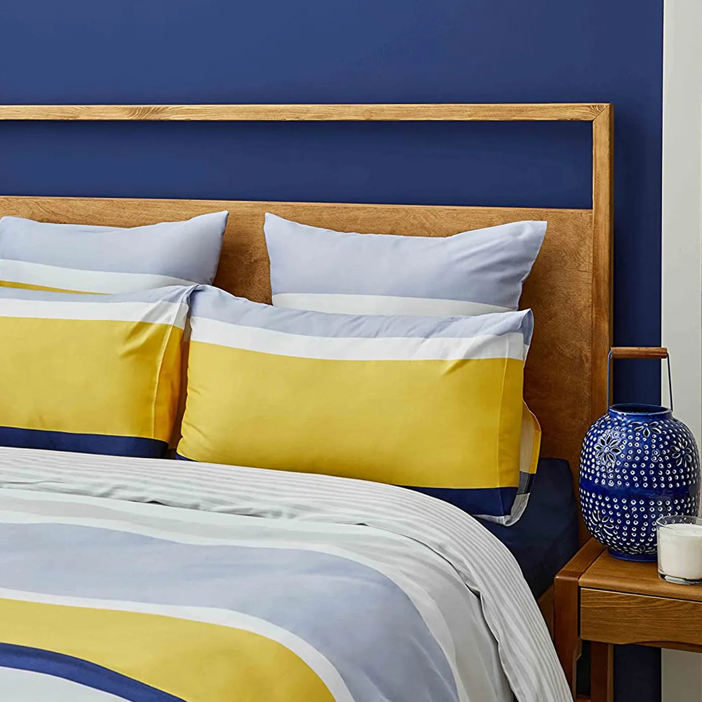Nautica Home Bold 100% Cotton Duvet Cover Set, King, 230cmx220cm, Yellow Multi - Image 2