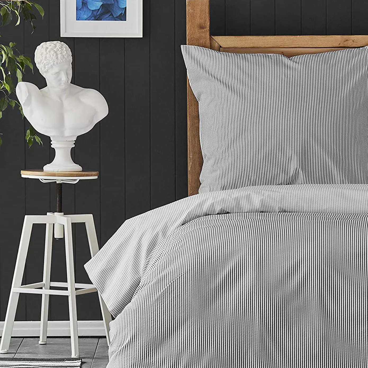 Nautica Home Darya 100% Turkish Cotton Duvet Cover Set, King, 230cmx220cm, Grey - Image 3