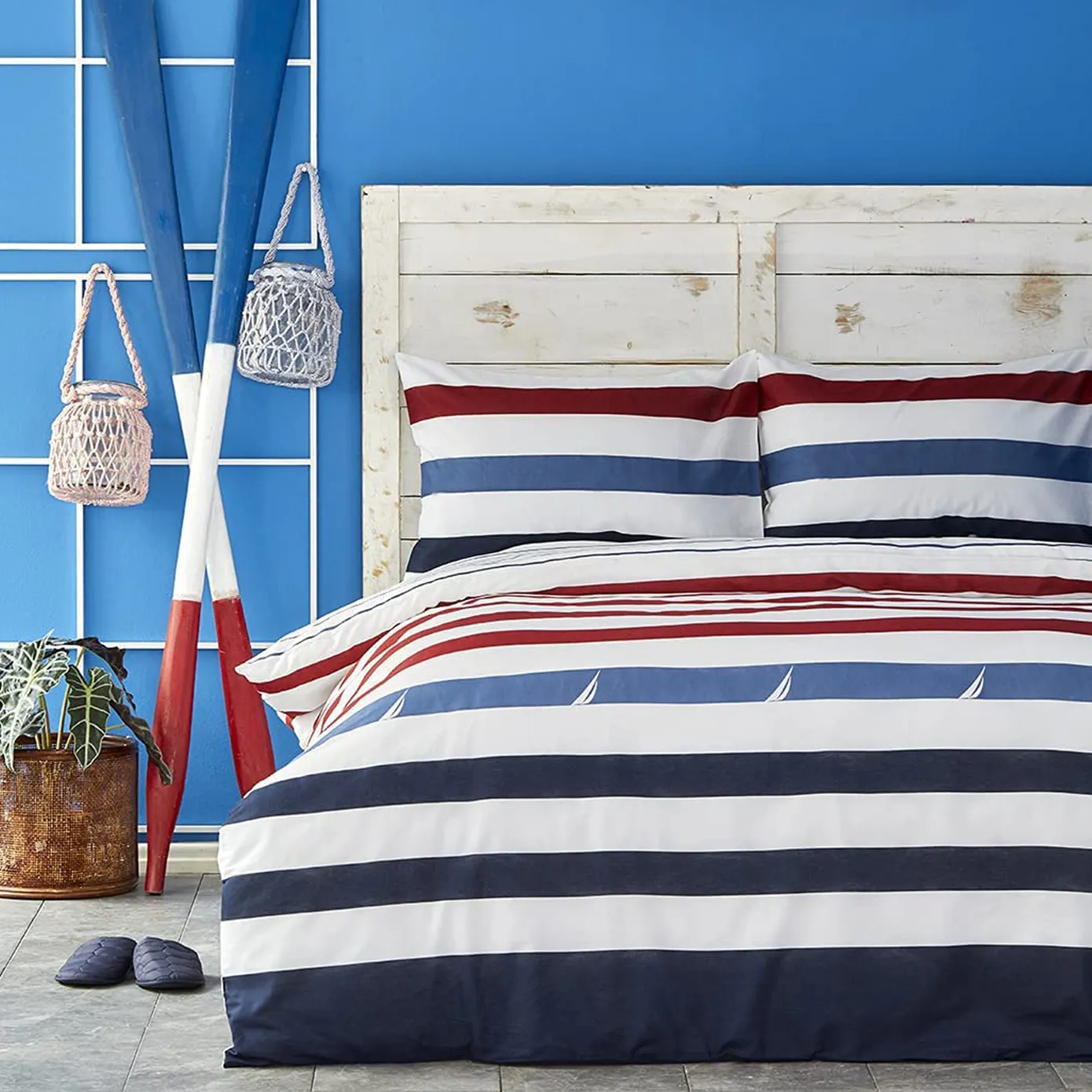 Nautica Home Finn 100% Turkish Cotton Duvet Cover Set, King, 230cmx220cm, Multi