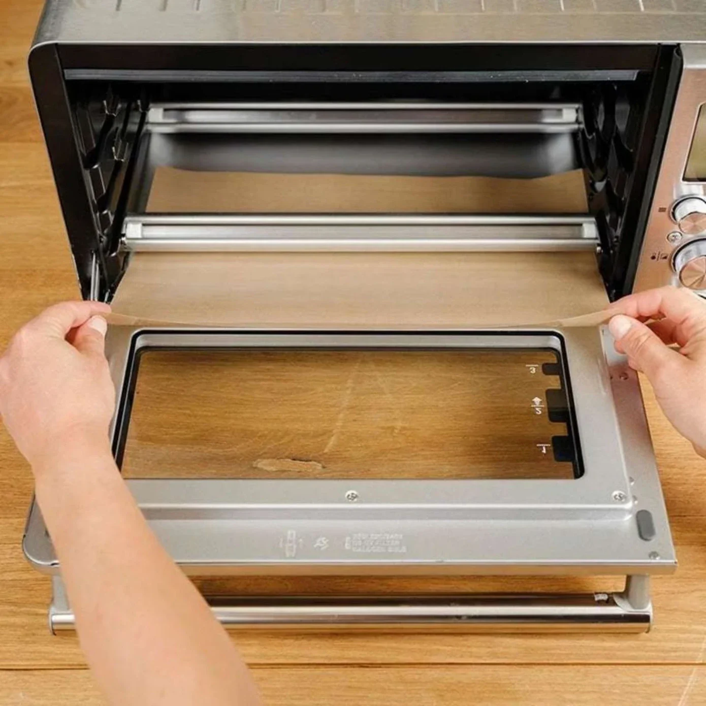 Nostik 2-Piece Rectangular Air Fyer and Oven Liner, Brown - Image 3