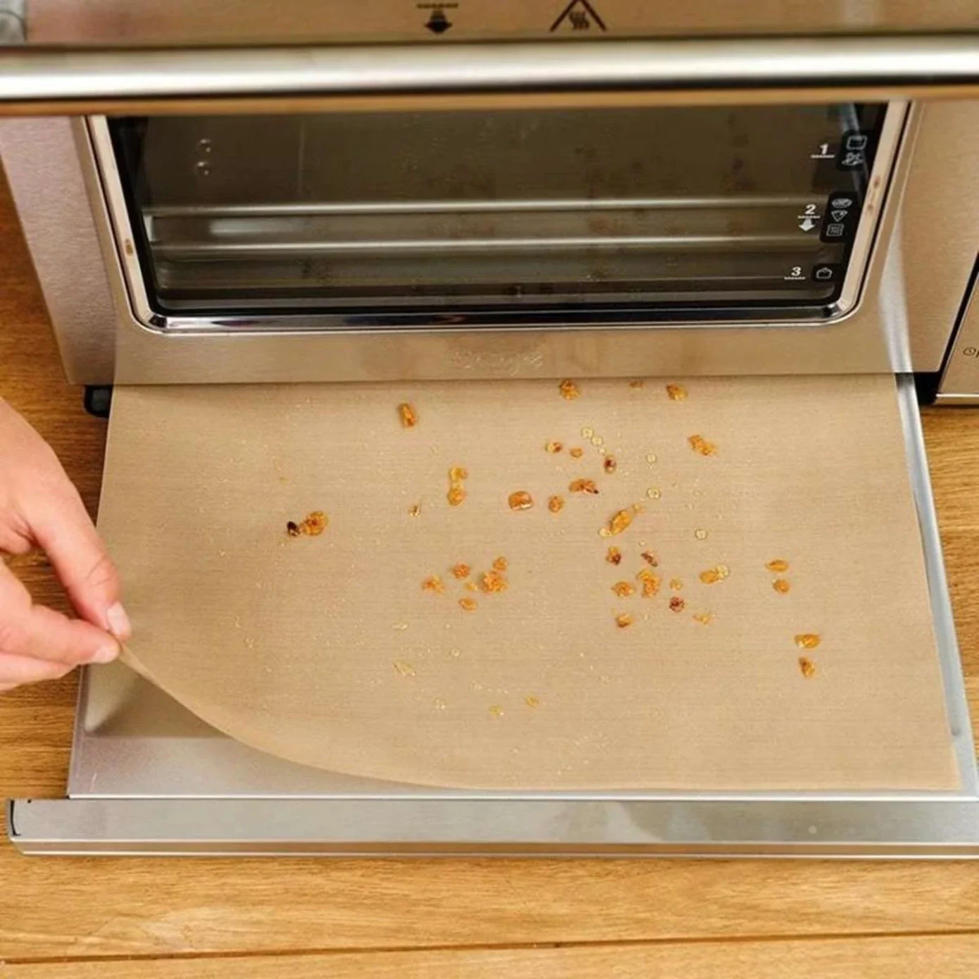 Nostik 2-Piece Rectangular Air Fyer and Oven Liner, Brown - Image 4
