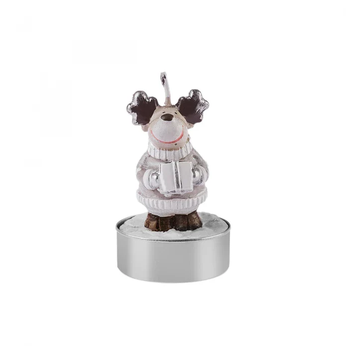 Karaca Home New Year Reindeer 3-Piece Tealight Candles, Beige - Image 3