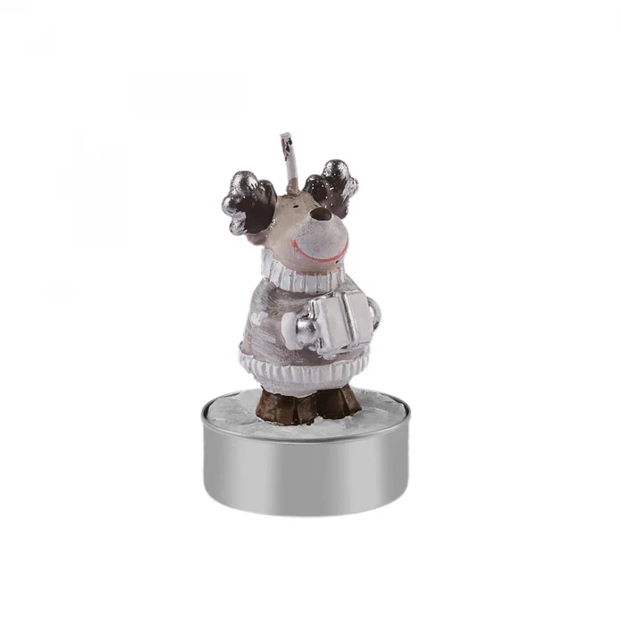 Karaca Home New Year Reindeer 3-Piece Tealight Candles, Beige - Image 4