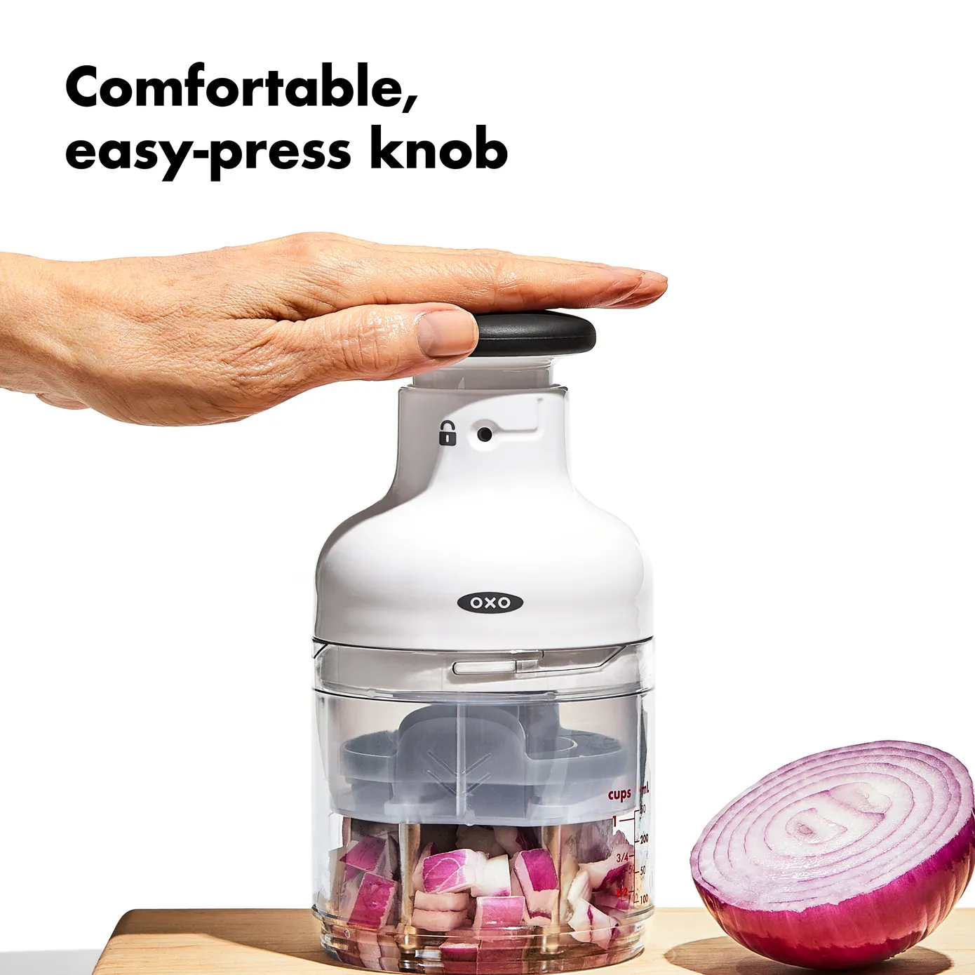 Oxo Chopper, 4.25cmx4.3cmx10.35cm, Black White - Image 2
