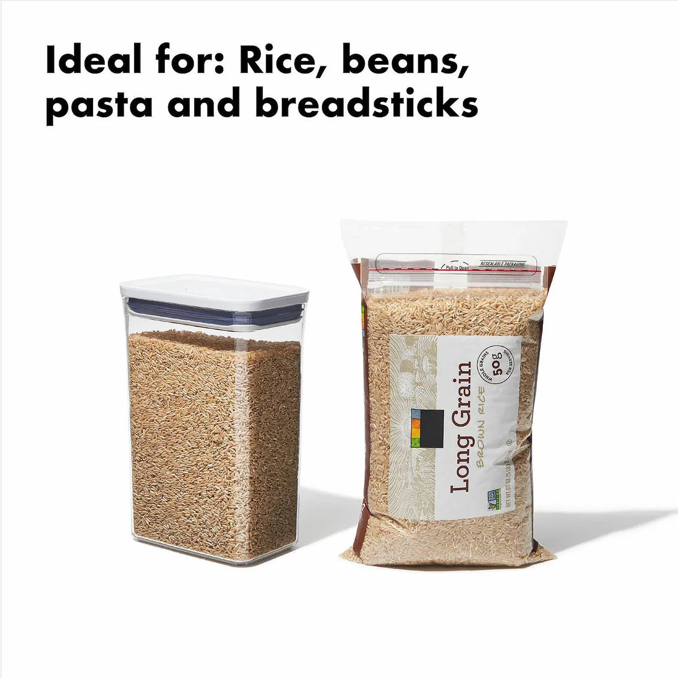 Oxo POP Container Medium Square Short, Rectangle,2.7L, White - Image 3