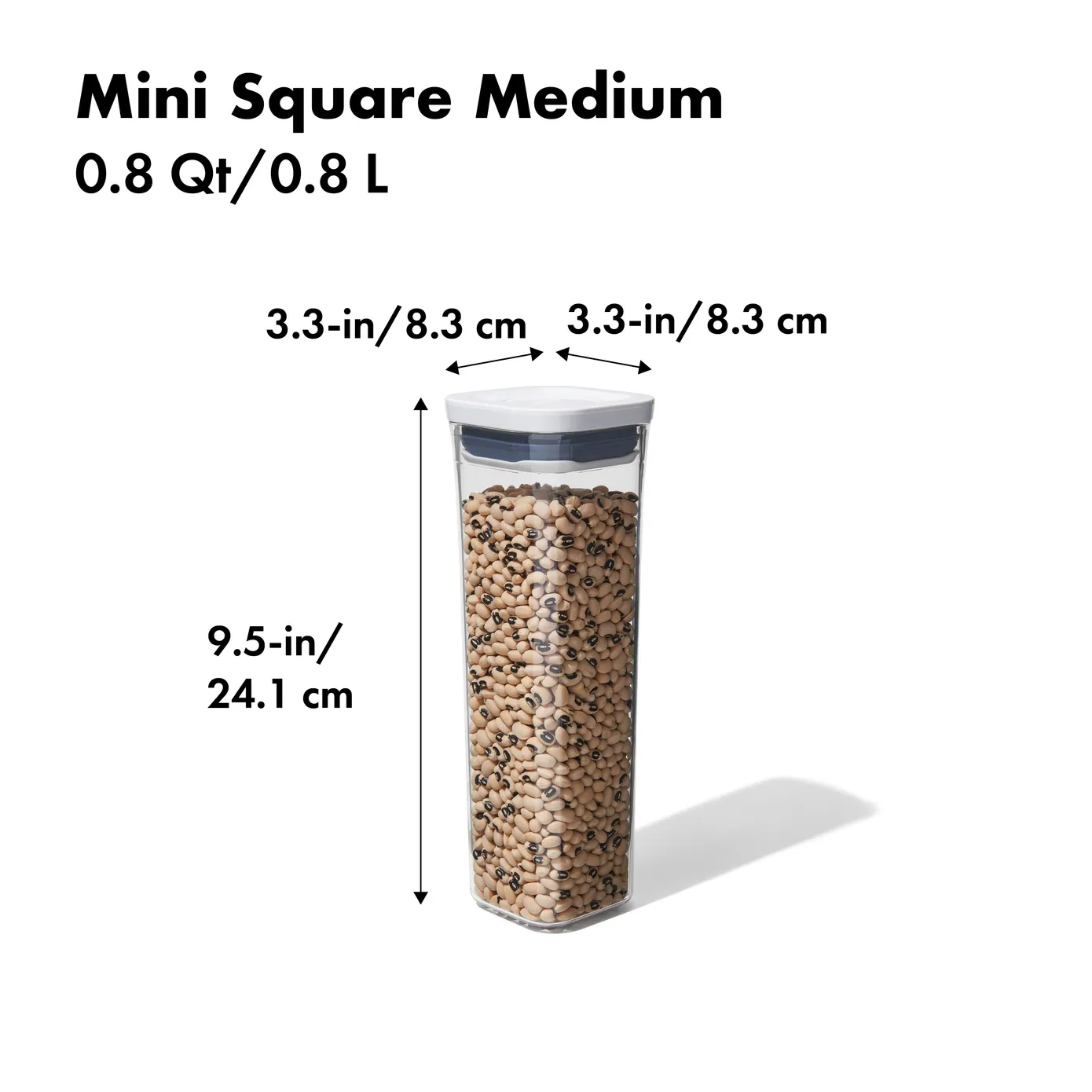 Oxo POP Square Medium Container, 1.6L, White - Image 3