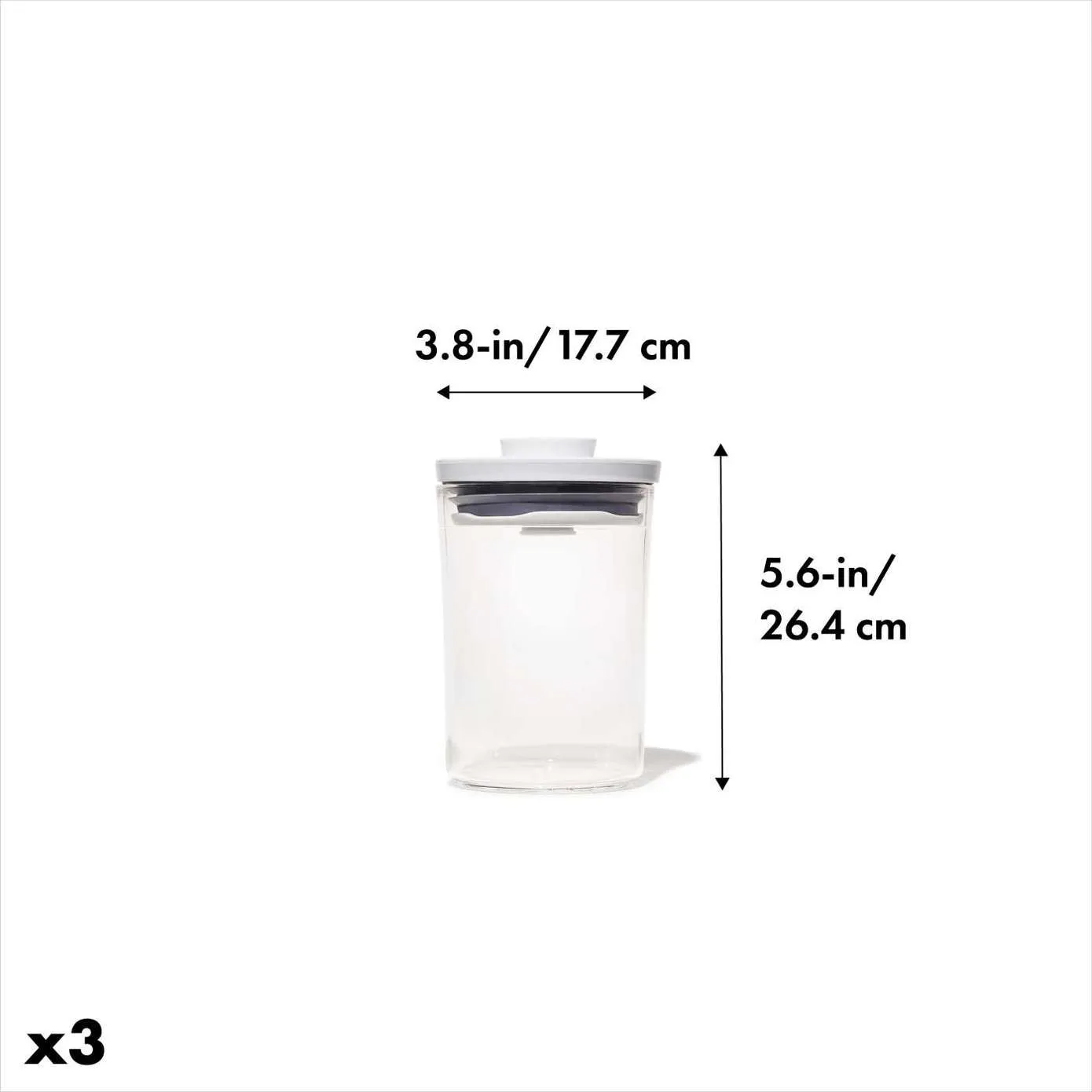 Oxo Round 3-Piece Mini Round POP Canister Set, White Multi - Image 5