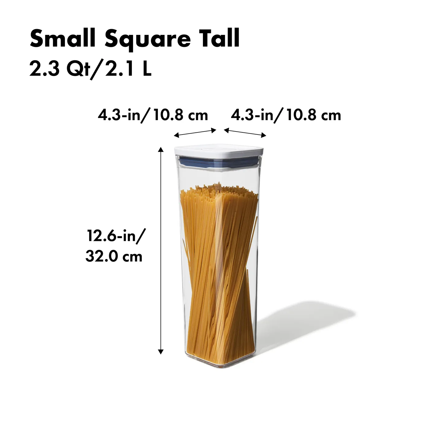Oxo Square Tall POP Container, Small, 2.1L, White - Image 3
