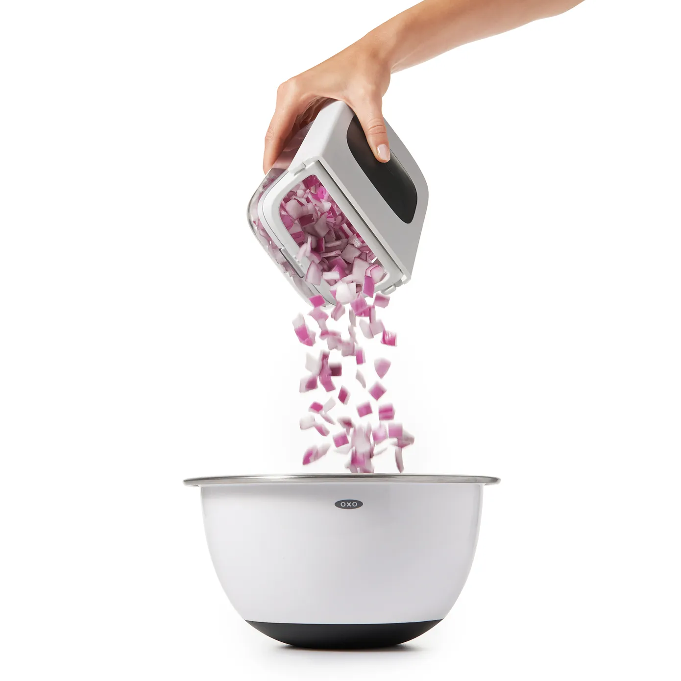 Oxo Vegetable Chopper with Easy-Pour Opening, 3.7cmx11.3cmx5.2cm, White Black - Image 7