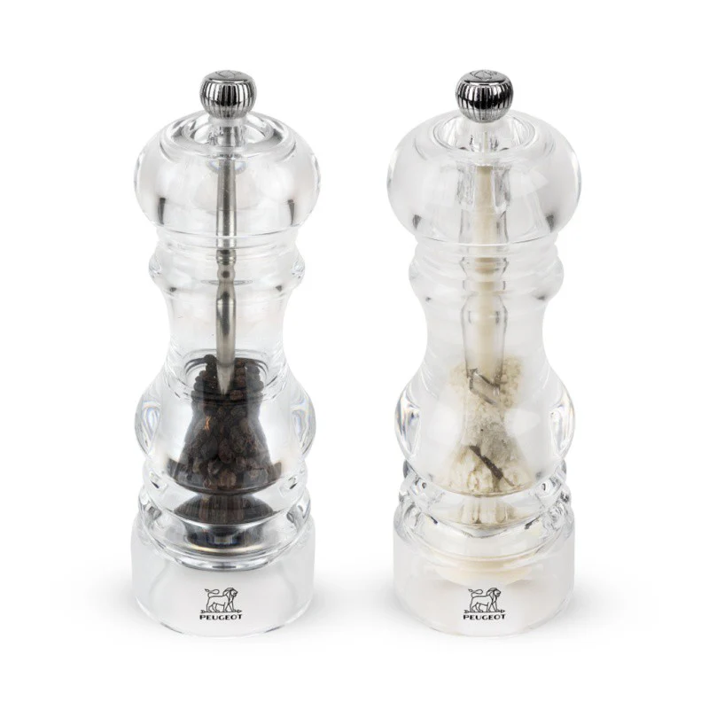 Peugeot Nancy 2-Piece Salt and Pepper Grinder, 18cm, Clear